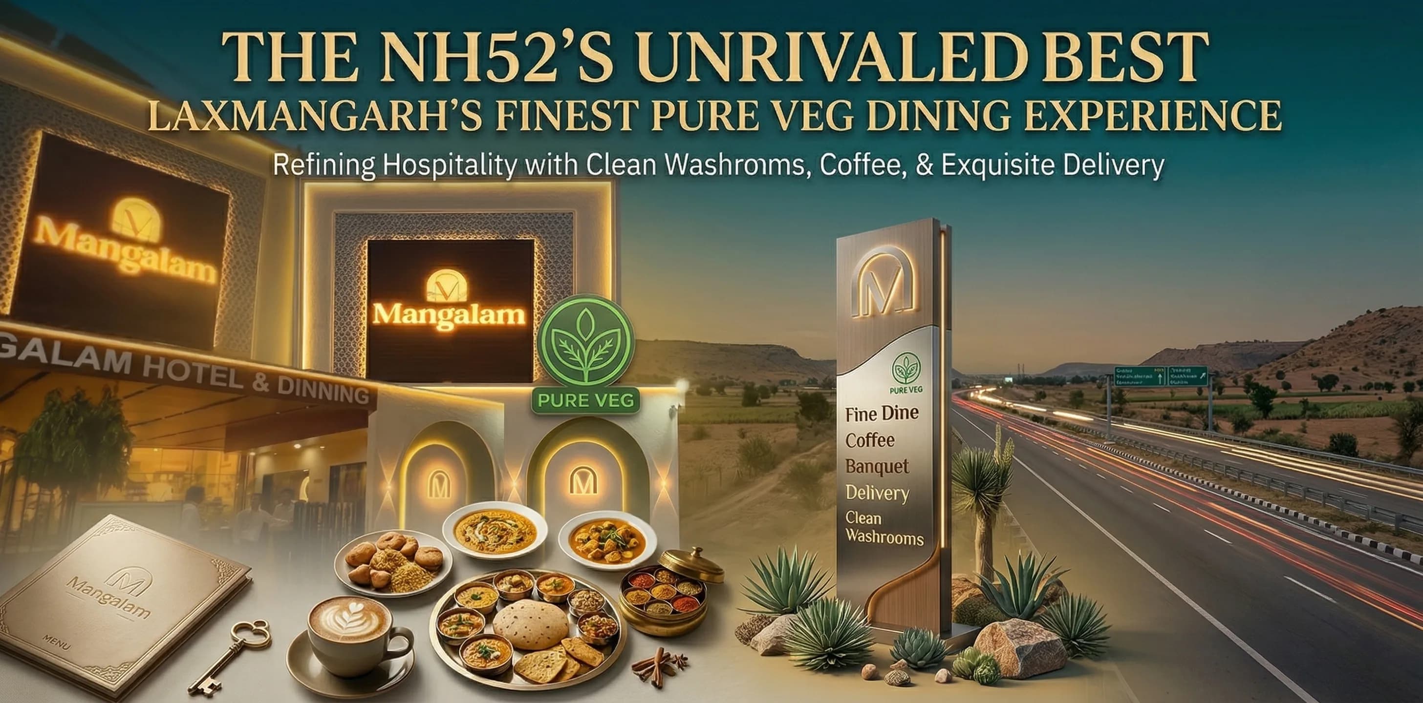 Best Pure Veg Family Restaurant on NH52 Near Laxmangarh with Clean Washrooms, Coffee & Delivery